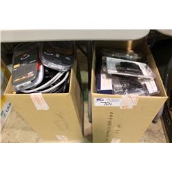 2 BOXES OF ASSORTED CABLES ETC