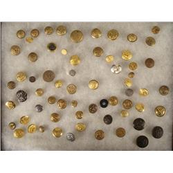 COLLECTION OF 60+ BUTTONS CIVIL WAR TO WWII IN RI MOUNT