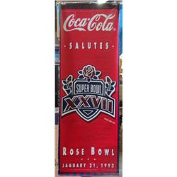 Signed Super Bowl Banner Emmitt Smith T Aikman M Irving