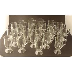 Handled Glass Mug Set 24 Coffee Cups 5 1/2"