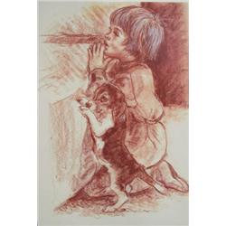 God Bless America by Judie Martin Sepia Lithograph