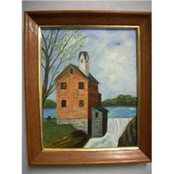 Antique Modernist Mill Painting Signed - Aaron Bohrod