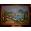 Image 1 : Painting Oil on canvas Greek willage circa 1950