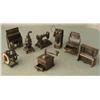 Image 2 : 8 Diff Vint Metal Miniatures Furniture Telephone Piano
