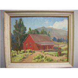 Antique House with Landscape Signed - Carl Schmidt