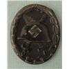 Image 1 : ORIG NAZI BLACK WOUND BADGE- W/HELMET, SWASTIKA, SWORDS