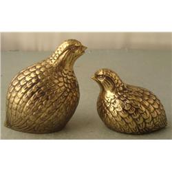 2 Solid Brass Vintage Pheasant Figurines Venus Japan