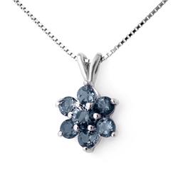Genuine 1.10 ctw Sapphire Pendant 10K White Gold