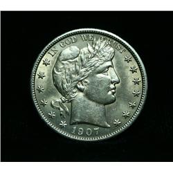 1907-p Barber Half Dollar 50c Grades Select Uncirculated ms63