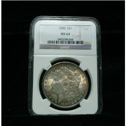 NGC 1890-p Morgan Dollar Graded Choice Uncirculated ms64  NGC  A toned PQ coin