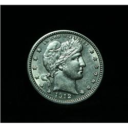 1912-p Barber Quarter 25c Grades Select Uncirculated ms63