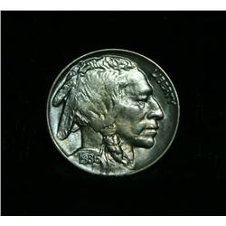 Rainbow toned 1936-p Buffalo Nickel Grades Gem Uncirculated ms65