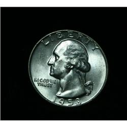 1953-p Washington Quarter 25c Grades Select Uncirculated ms63