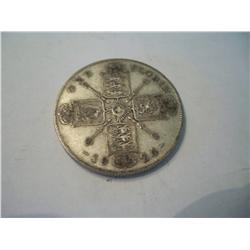 1924 Silver British 1 Florin