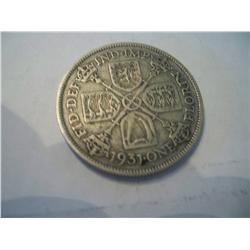 1931 Silver British 1 Florin
