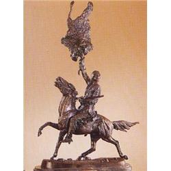 Buffalo Signal (mini) Bronze Sculpture by Frederic Remington.