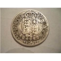 1889 Victoria Silver Half Crown