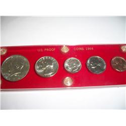 1964 Silver Proof Set W/90% Silver Kennedy Half Dollar, Original US Mint case