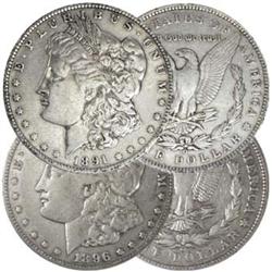 1891-O & 1896-O U.S. Morgan Silver Dollars  Fine