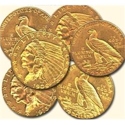 Random Date $ 2.5 Indian Gold Coin- VG-AU