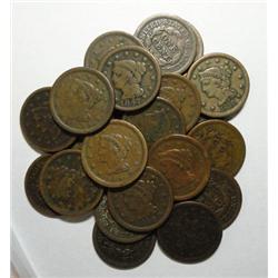 23 large pennys  avg Fine  3 1847-3 1848-2 1849-1851-3 1852-2 1853-