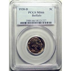 1938D Buffalo nickel  PCGS66