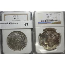 2  1903 Morgan $ NGC63 and 64