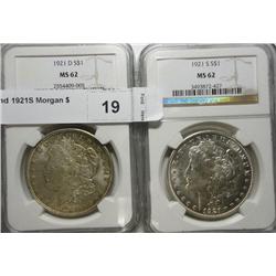 1921D and 1921S Morgan $ NGC62