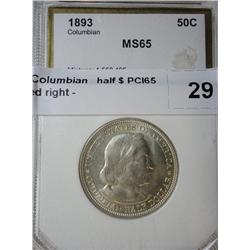 1893 Columbian   half $ PCI65  Graded right