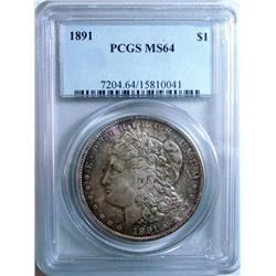 1891 Morgan $  PCGS64 toned