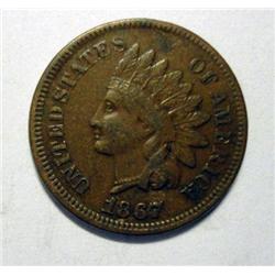 1867 Indian penny nice color VF  couple rim marks but also a neet