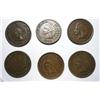 Image 1 : 6 coin lot nice color VF or better Indian pennys.The key is the VF 1886 GS bid =