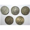 Image 2 : 5 Circulated avg VG/F 1921 Peace $. Nice lot to make some lower graded sets