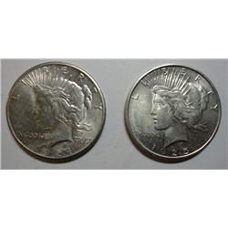 1924S and 1925S Peace $  AU55