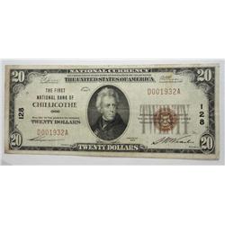 1929 $10 National the First National Bank of Chillicothe OH