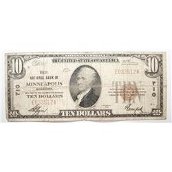 2 1929 $10 Nationals  Minneapolis VG and Cleveland Fine