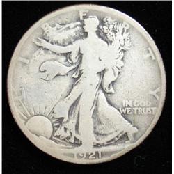 1921 Walker half $ G/VG