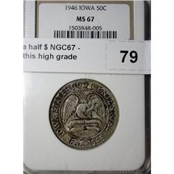 1946 Iowa half $ NGC67