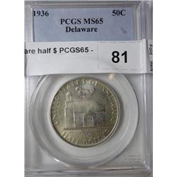 1936 Delaware half $ PCGS65