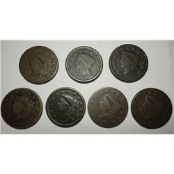 1817-26-27-31-33-38-44-large pennys average G to VG