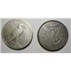 Image 2 : 2 first year issue coins 1878CC F Morgan and 1921 Peace F $