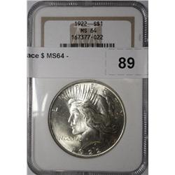 1922 Peace $ MS64
