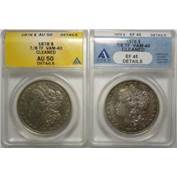 2 1878 7 TF Morgan $  ANACS XF45 and AU cleaned  VAM40