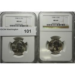 1940DS  NGC64 Washington quarters