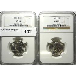 1941DS  NGC65 Washington quarters