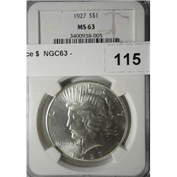 1927 Peace $  NGC63