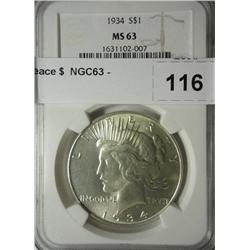 1934  Peace $  NGC63