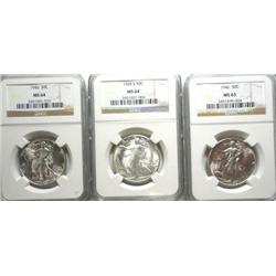 1945S NGC64-1946 NGC63-1946 NGC64 Walker half $