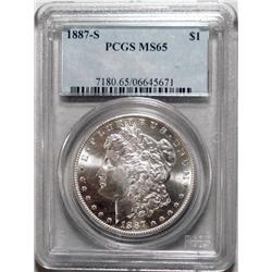 1887S Morgan $  PCGS65