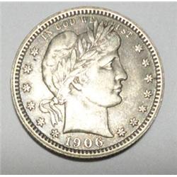 1906O Barber quarter all original surface XF45